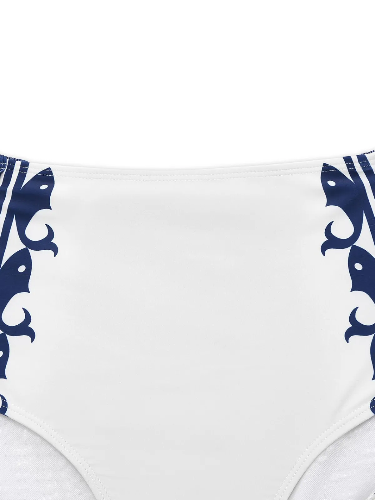 Outlet Retro Stage 1940s Navy Style Whale Swimsuit White