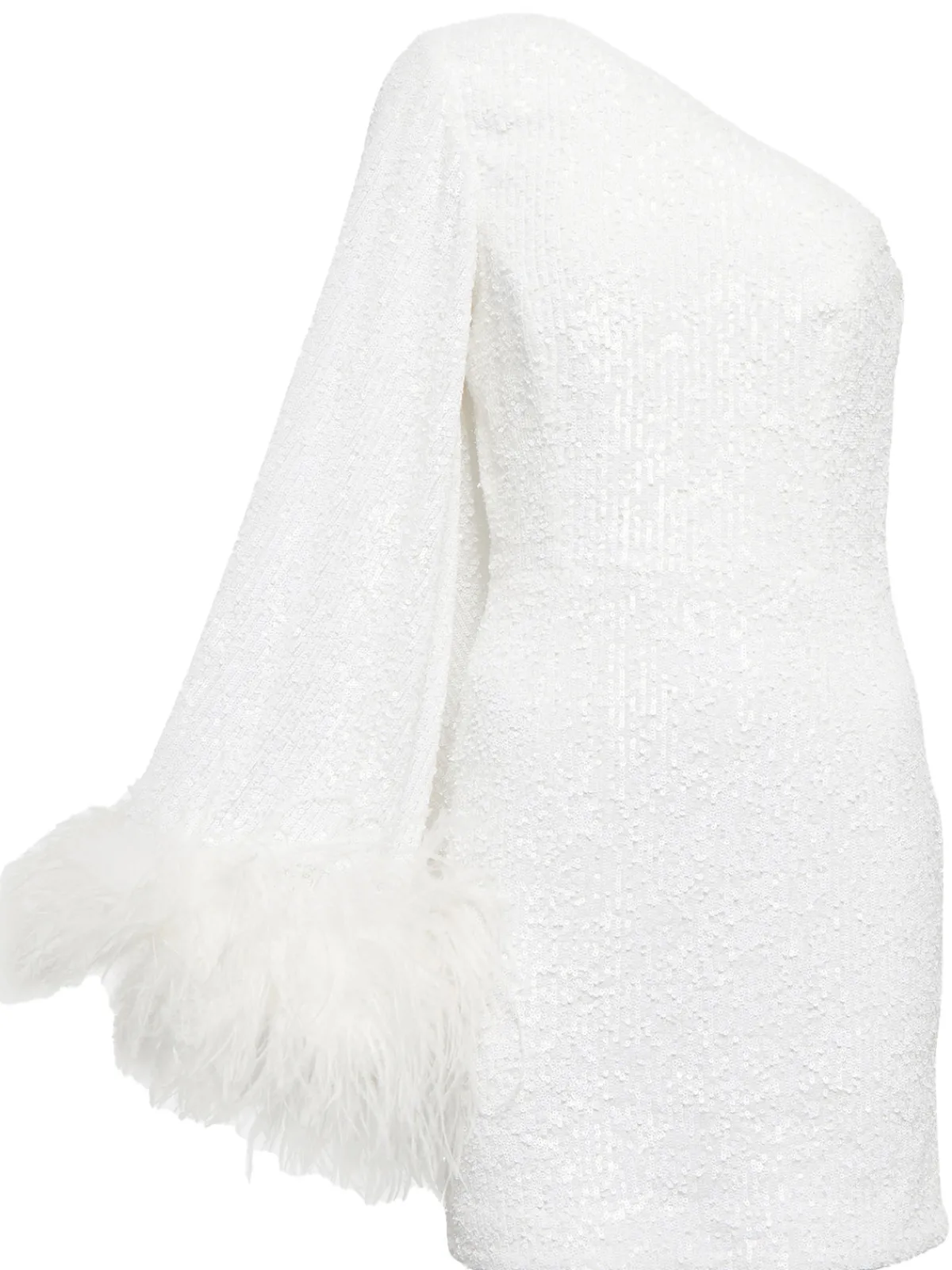 Sale Retro Stage 1930s One Shoulder Asymmetric Raw Edge Dress White