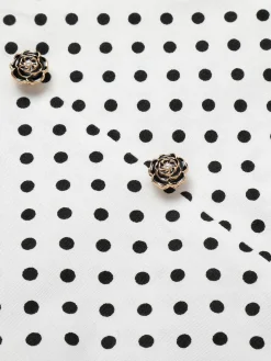 Hot Retro Stage 1960s Polka Dot Button Pencil Dress White