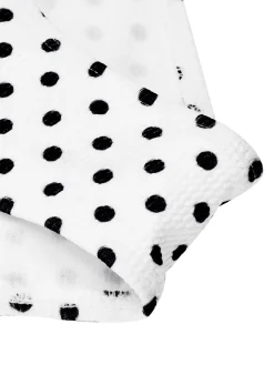 Sale Retro Stage 1940s Polka Dot Lace Up Halter Swimsuit White
