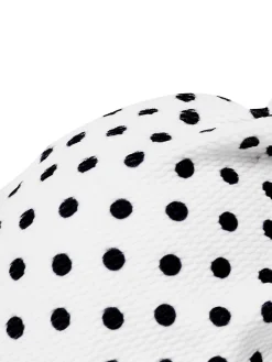 Fashion Retro Stage 1940s Polka Dot Lace Up Halter Swimsuit White