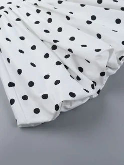 Best Retro Stage 1960s Polka Dots Halter Tutu Dress White