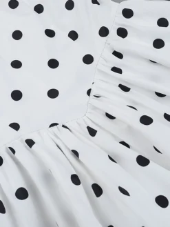 Best Retro Stage 1960s Polka Dots Halter Tutu Dress White