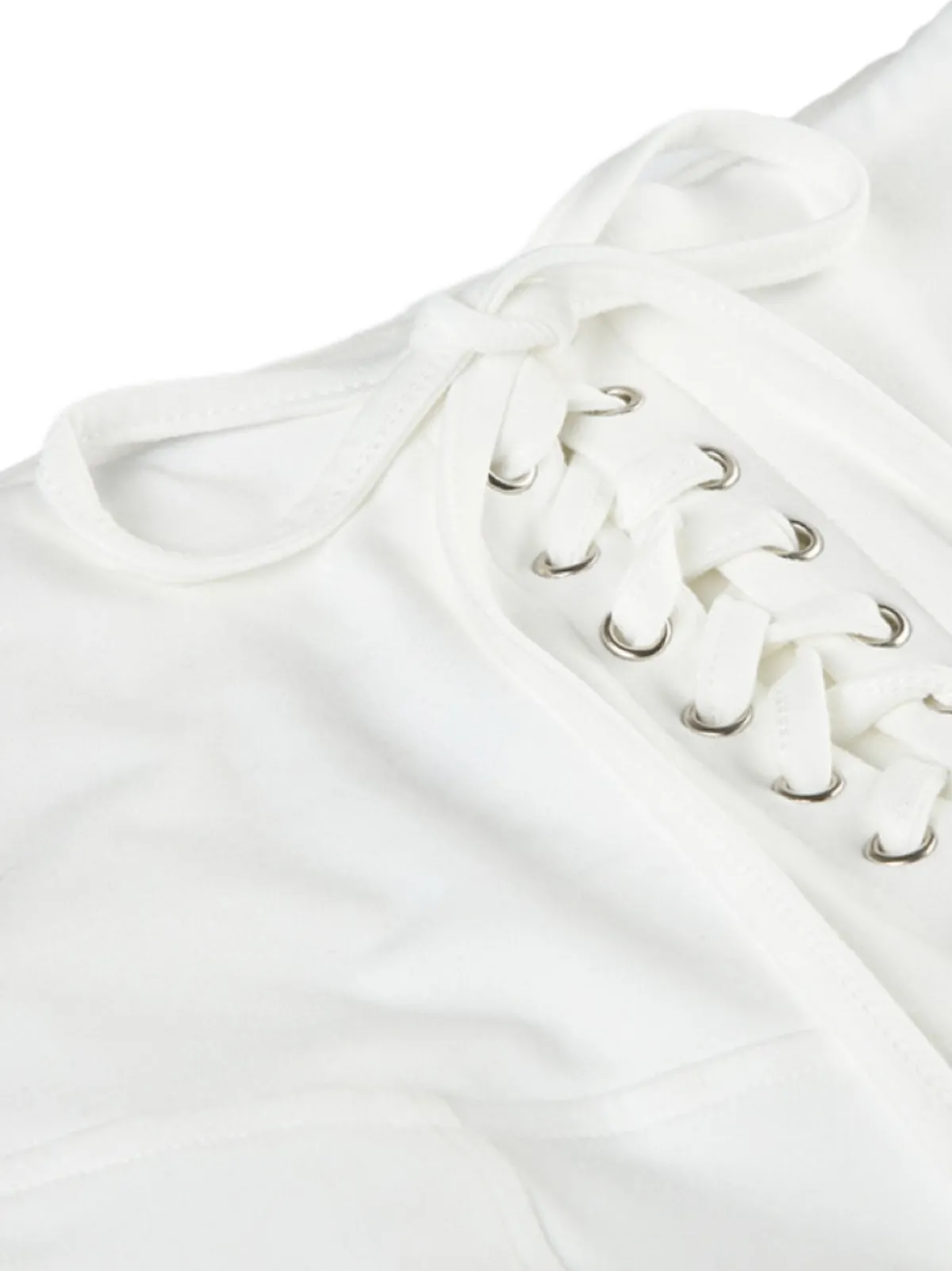 Hot Retro Stage 1950s Ruffled Lace Hem Cropped Pants White