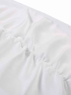 Sale Retro Stage 1960s Sequins Splicing Slit Dress White