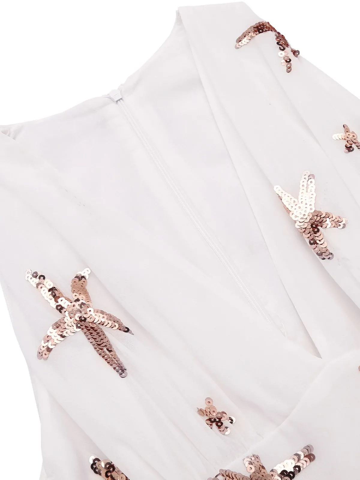 New Retro Stage 1950s Sequins Stars Swing Dress White