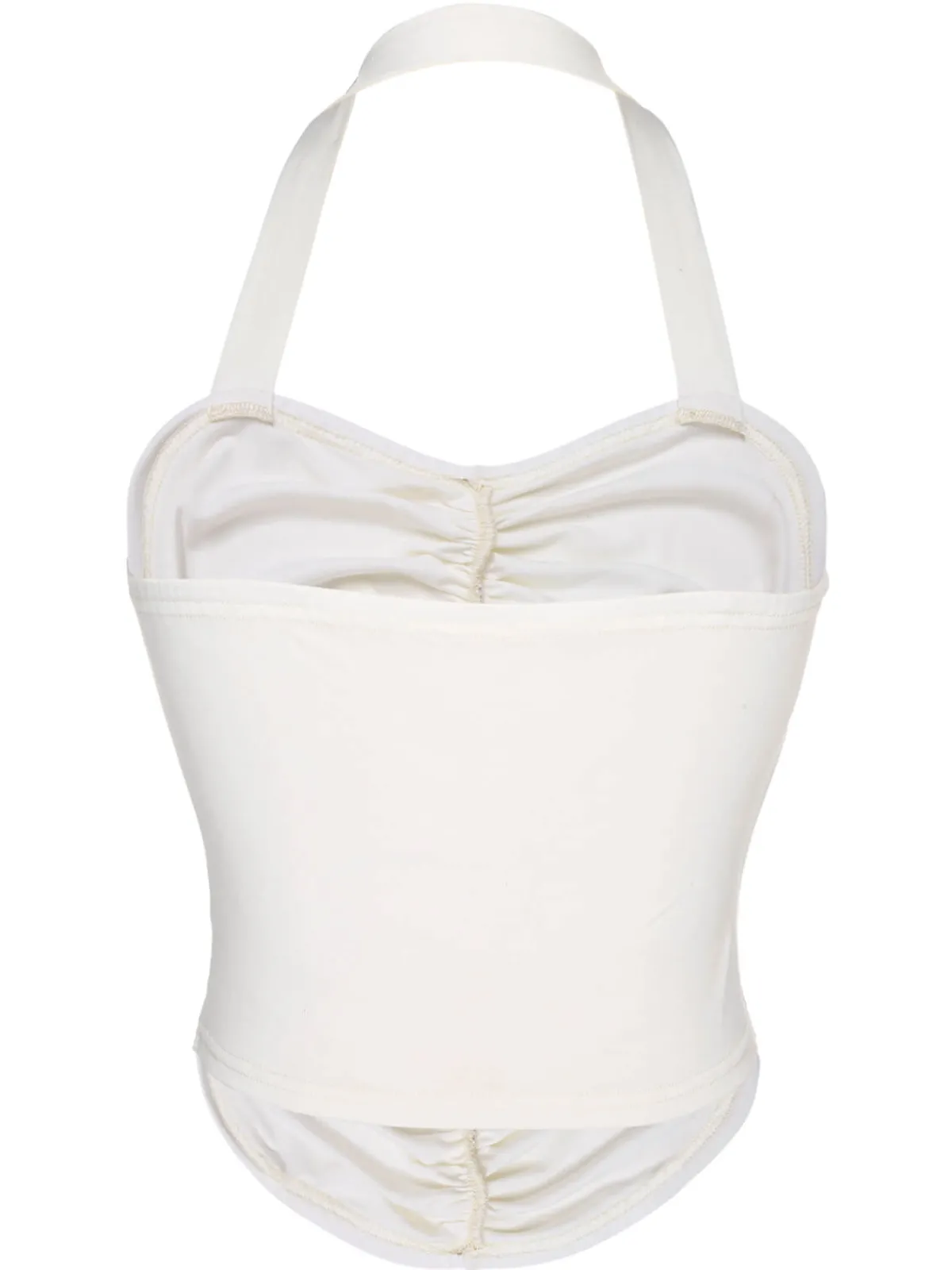 Discount Retro Stage 1950s Solid Pleated Halter Top White