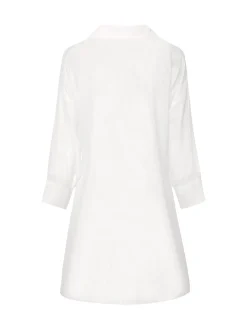 Fashion Retro Stage 1970s Solid Sheer Long Sleeve Shirt White