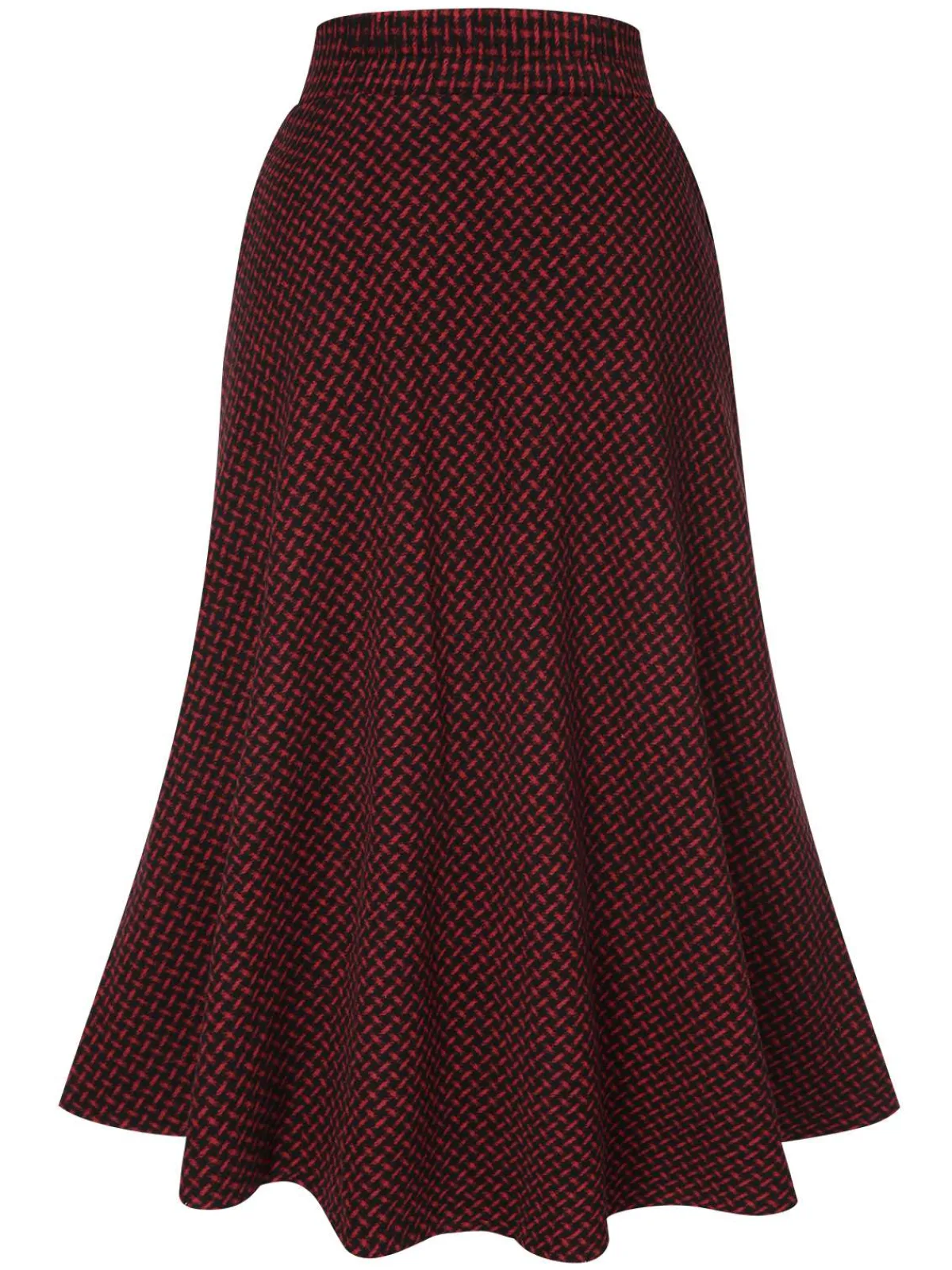Online Retro Stage 1940s A-Line Maxi Skirt Wine Red