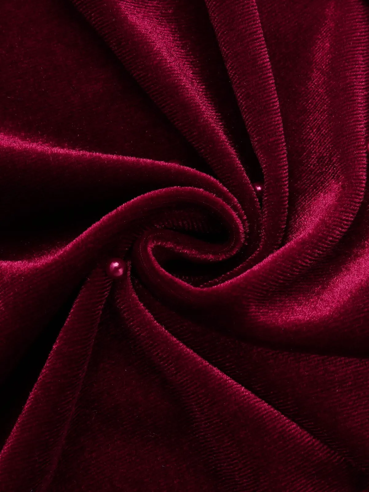 Clearance Retro Stage 1930s Beaded Velvet Sling Fishtail Dress Wine Red