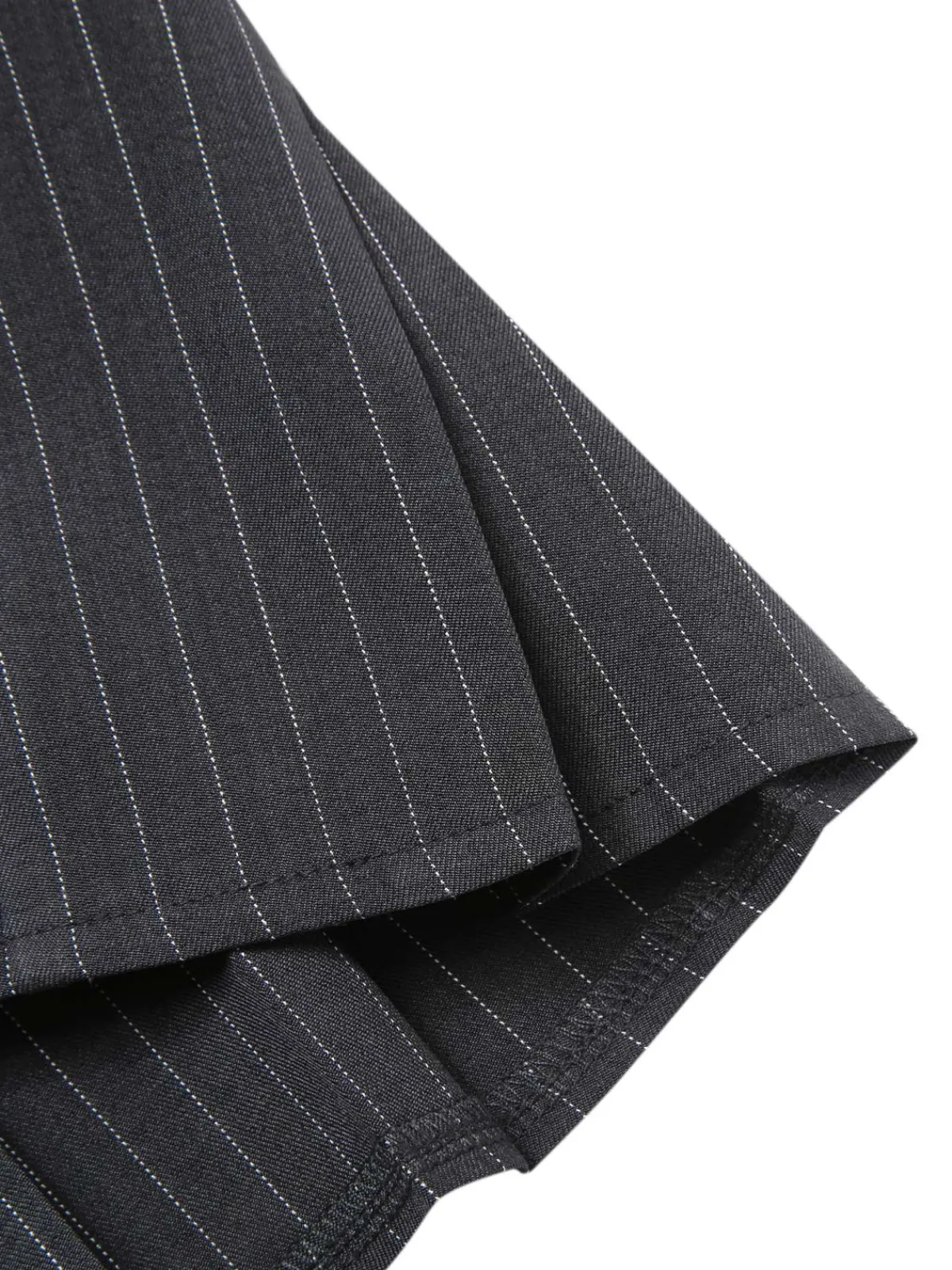 Best Retro Stage Wine Red 1960s Pinstripes Belted Pleated Skirt