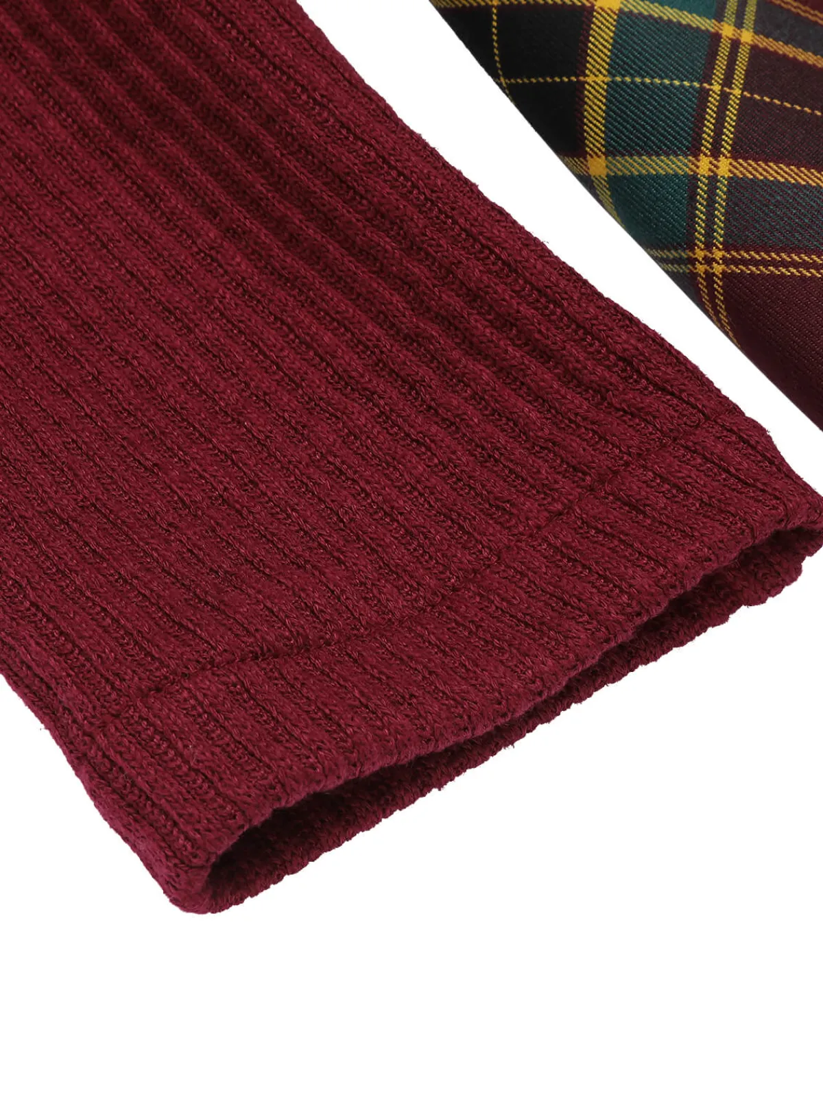 Clearance Retro Stage 1950s Plaids Off-Shoulder Dress Wine Red