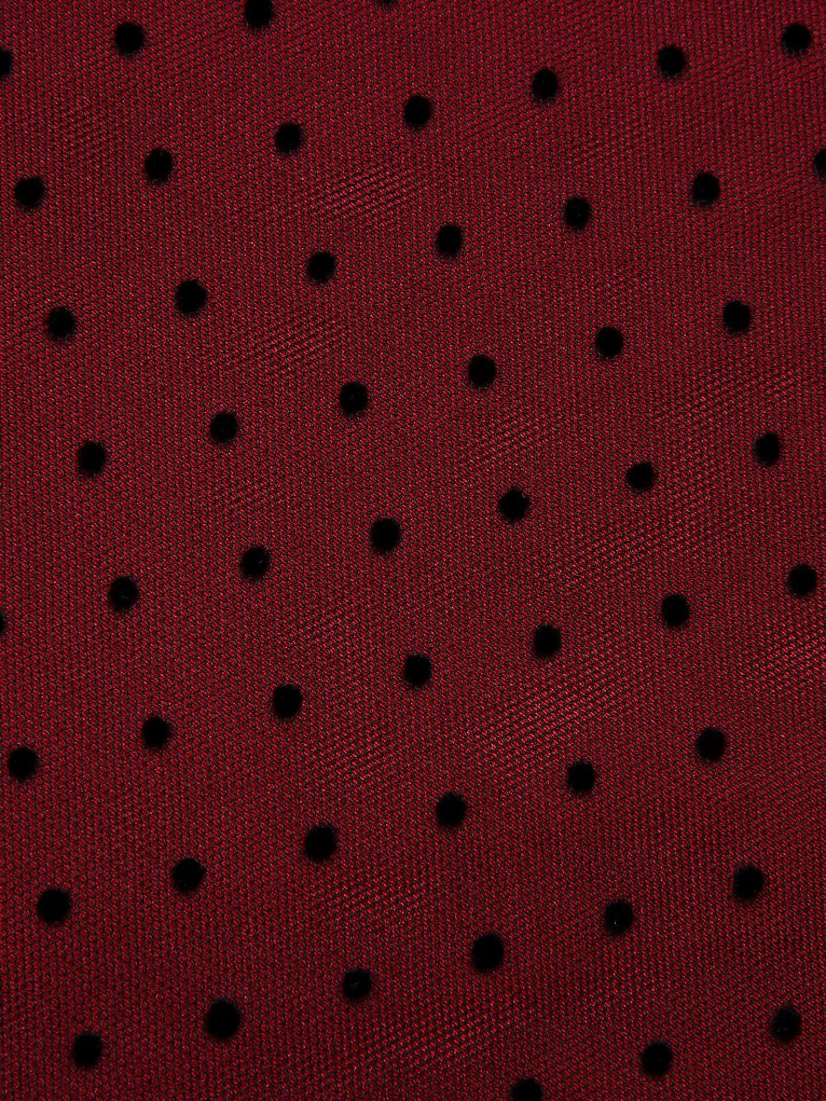 New Retro Stage 1950s Polka Dots Drop Shoulder Belt Dress Wine Red