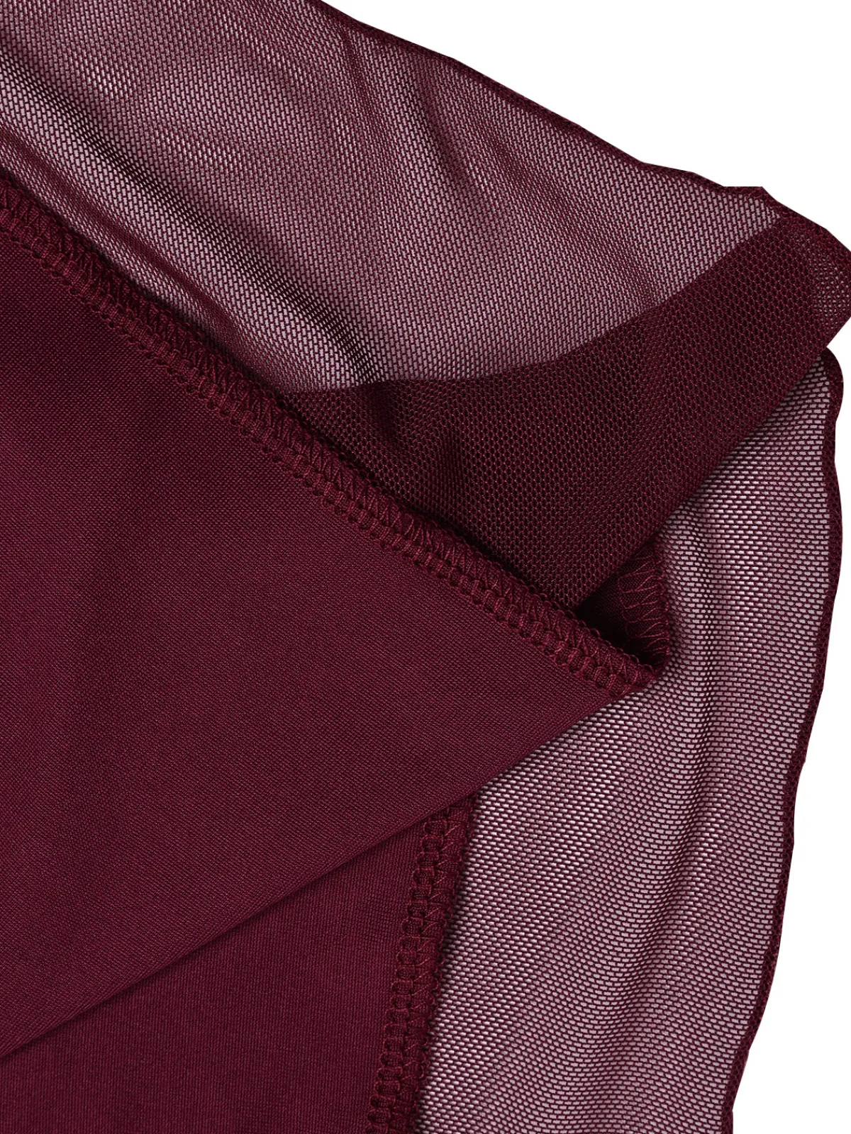 Online Retro Stage 1960s Scarf Slit Backless Dress Wine Red
