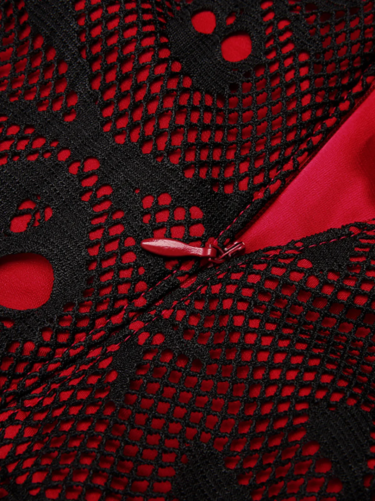 Hot Retro Stage 1950s Skull Mesh Swing Dress Wine Red