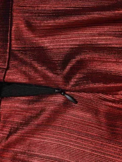 Online Retro Stage Wine Red 1970s Solid Metallic Strap Jumpsuit