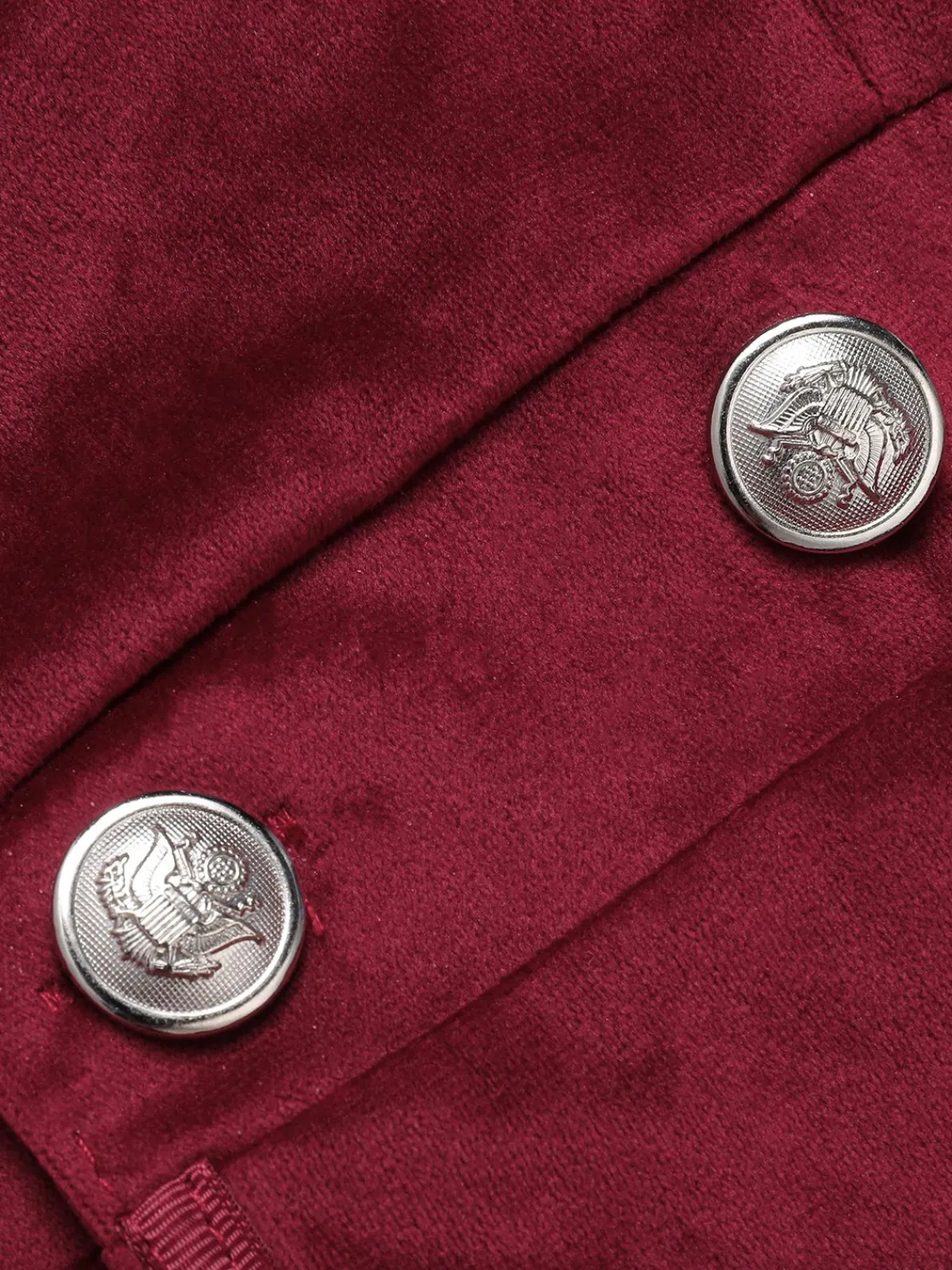 Fashion Retro Stage 1930s Solid Suede Lapel Long Coat Wine Red