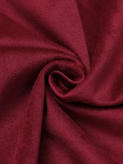 Fashion Retro Stage 1930s Solid Suede Lapel Long Coat Wine Red