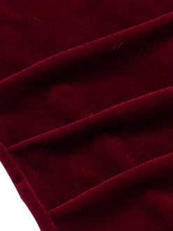 New Retro Stage 1930s Solid Velvet Mermaid Dress Wine Red