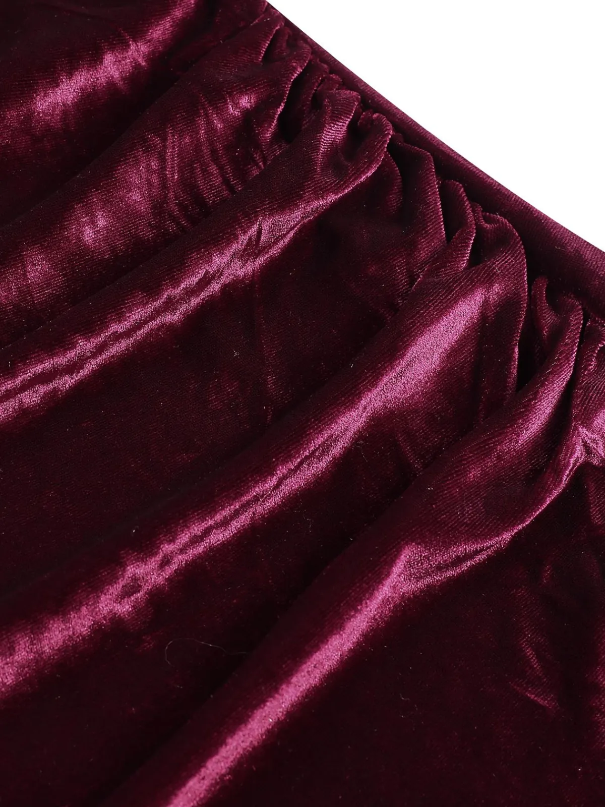 Best Retro Stage 1960s Solid V-Neck Wrap Dress Wine Red