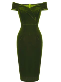 Hot Retro Stage Wine Red 1960s Velvet Bodycon Vintage Dress