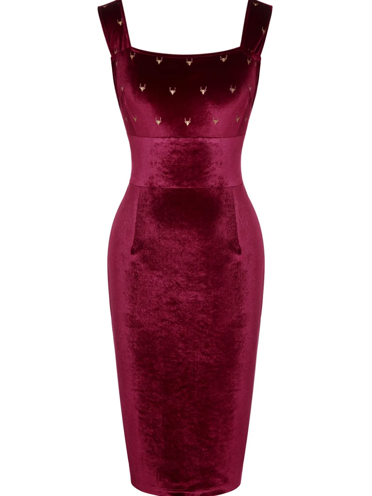Online Retro Stage 1960s Velvet Elk Bow Dress Wine Red