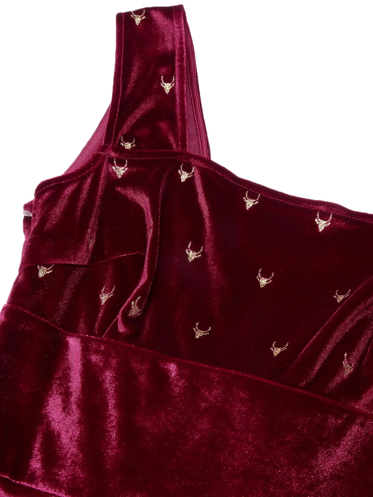 Online Retro Stage 1960s Velvet Elk Bow Dress Wine Red