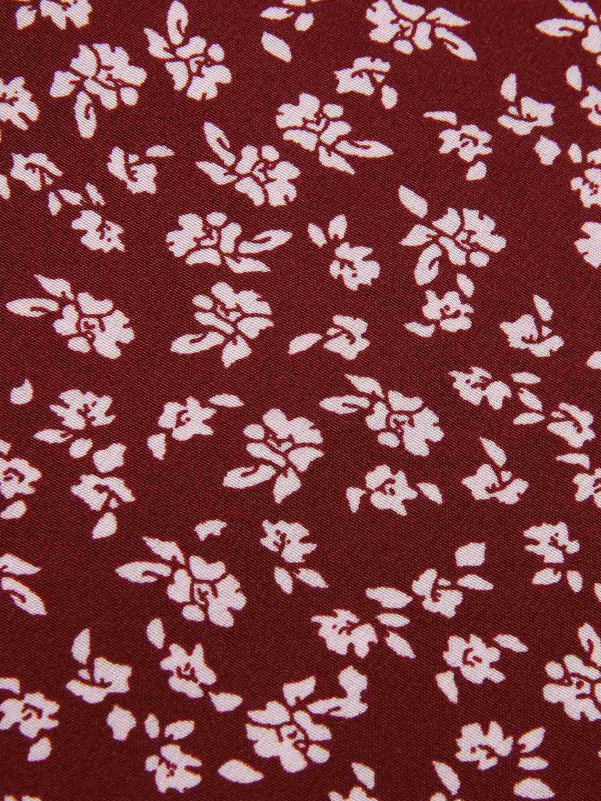 Online Retro Stage 1940s V-Neck Ditsy Floral Dress Wine Red