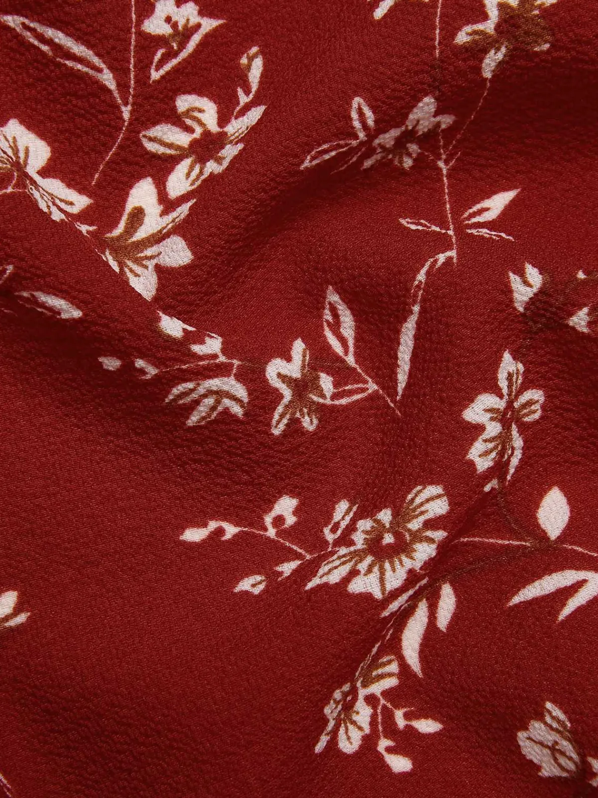 Online Retro Stage 1940s V-Neck Floral Slit Dress Wine Red