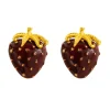 Online Retro Stage Wine Red Strawberry Vintage Earrings