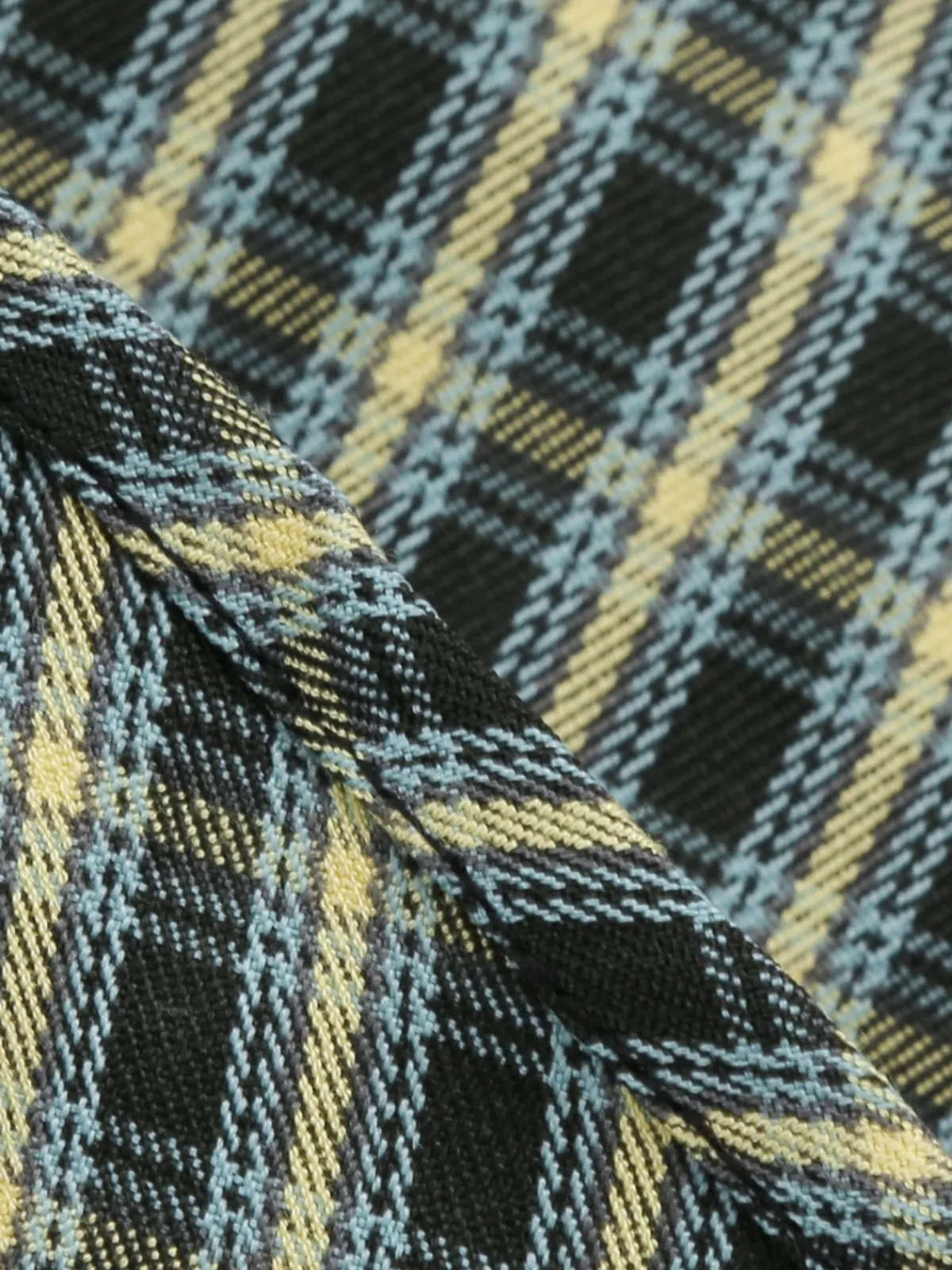 Outlet Retro Stage 1950s Plaid Lapel Belt Swing Dress Yellow & Black