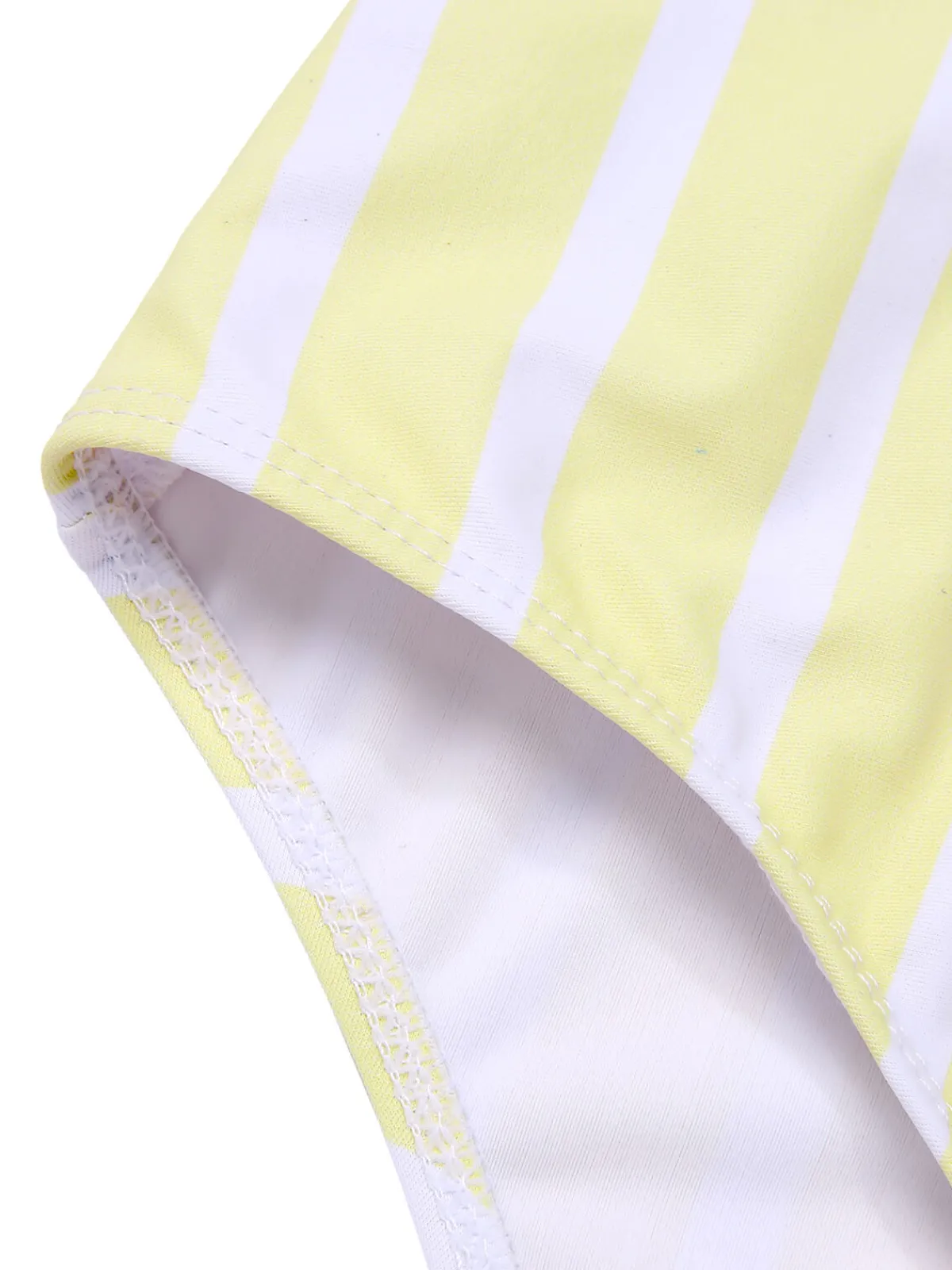 Online Retro Stage 1940s Stripe One-Piece Swimsuit Yellow & Pink