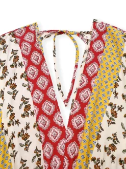 Discount Retro Stage 1970s Bohemian Floral Tribal Pattern Jumpsuit Yellow