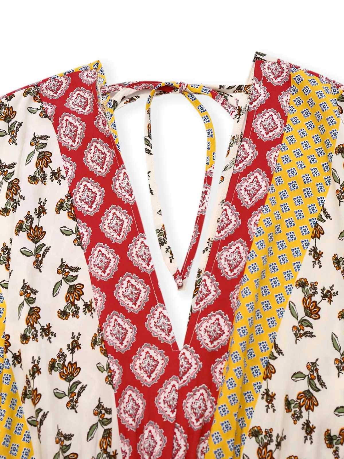 Discount Retro Stage 1970s Bohemian Floral Tribal Pattern Jumpsuit Yellow