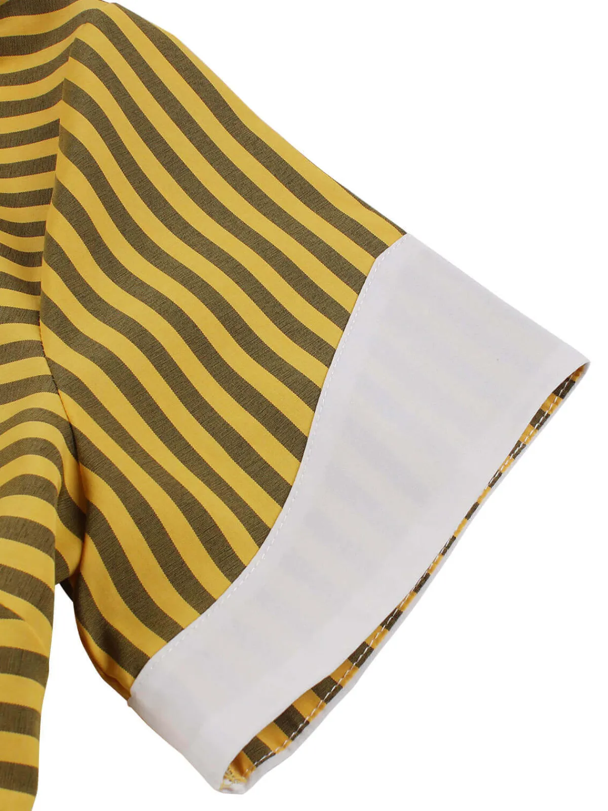 Best Retro Stage 1950s Bow Striped Swing Dress Yellow