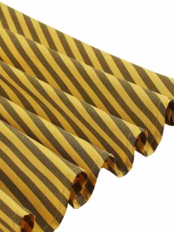 Best Retro Stage 1950s Bow Striped Swing Dress Yellow