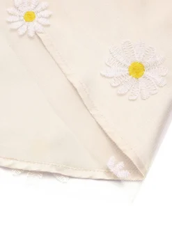 Best Retro Stage 1950s Daisy Bowtie Patchwork Dress Yellow