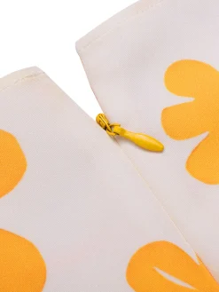 Hot Retro Stage 1960s Floral Bow Sleeveless Dress Yellow