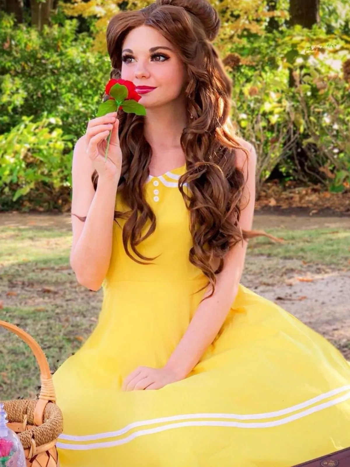 Fashion Retro Stage 1950s Halter Swing Dress Yellow