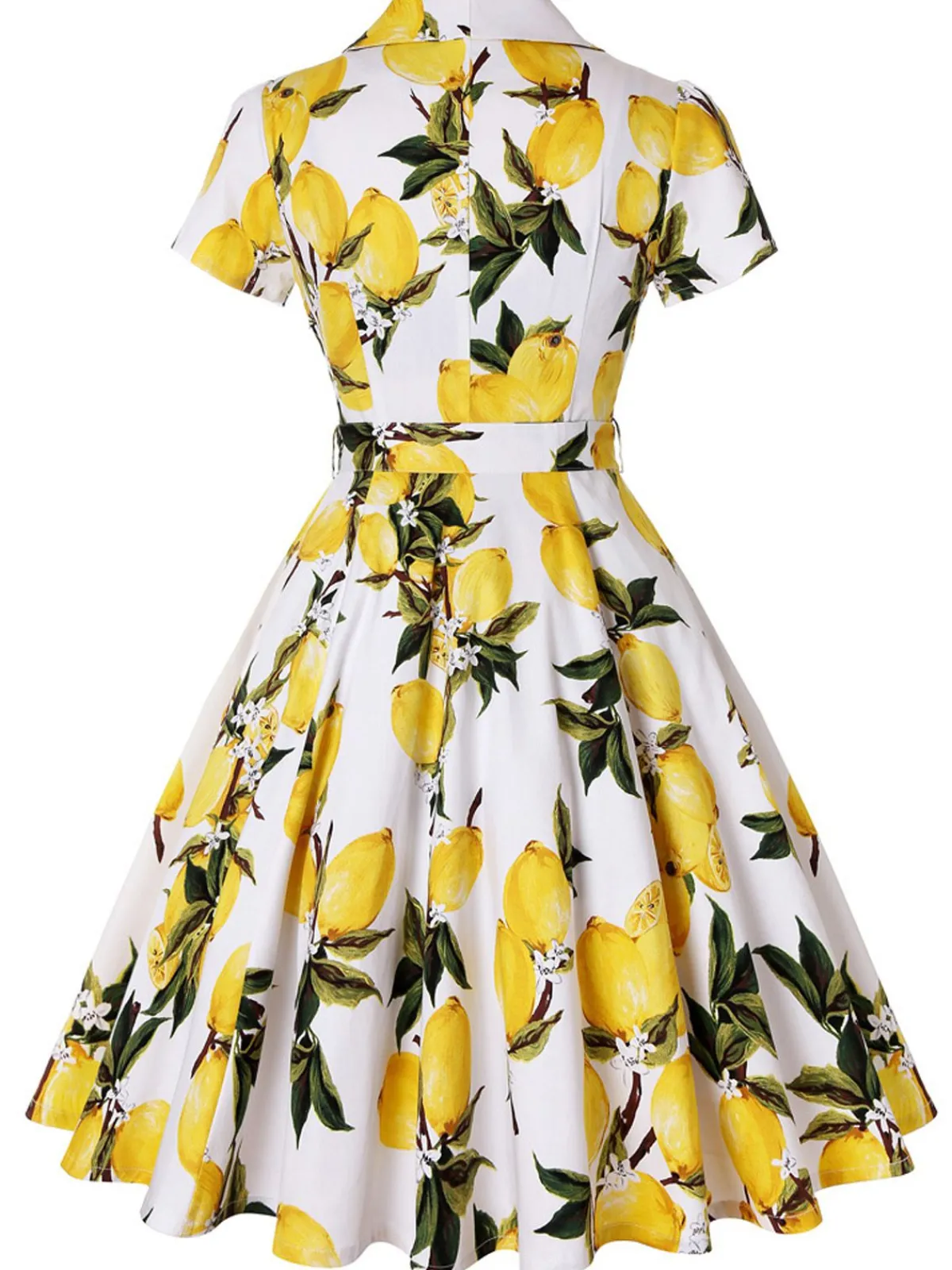 Best Retro Stage 1950s Lemon Bow Swing Dress Yellow