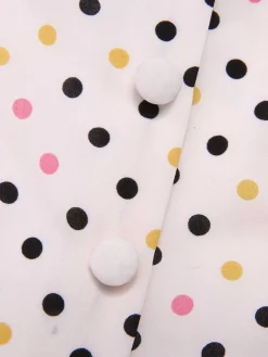 Discount Retro Stage 1950s Polka Dots Button Dress Yellow