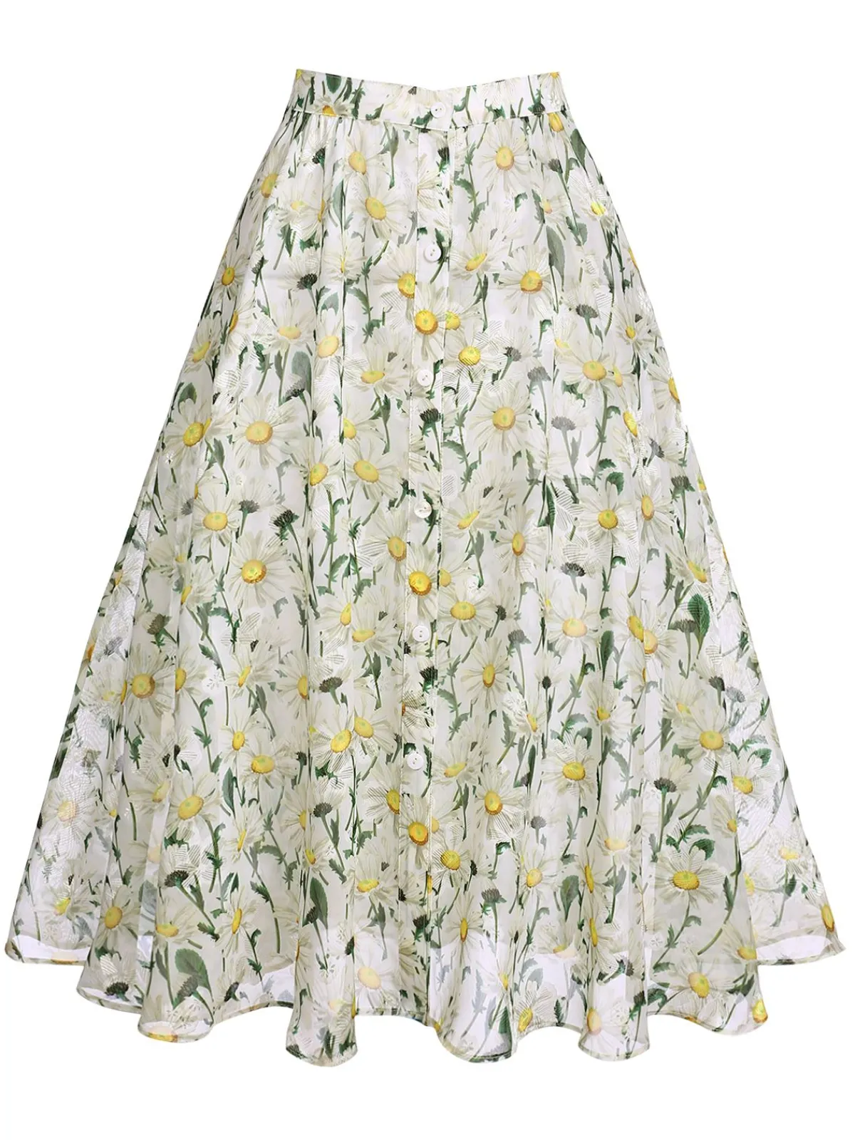 Outlet Retro Stage Yellow 1950s Romper & White Floral Skirt Yellow & White