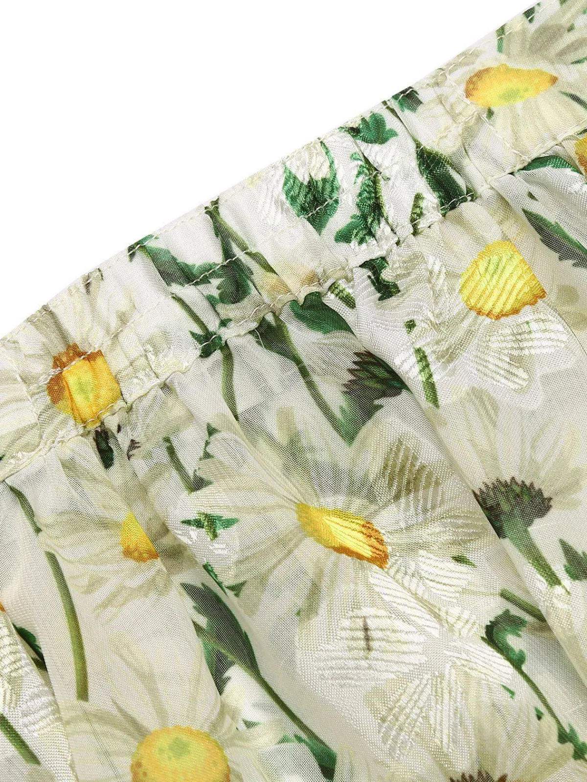 Outlet Retro Stage Yellow 1950s Romper & White Floral Skirt Yellow & White