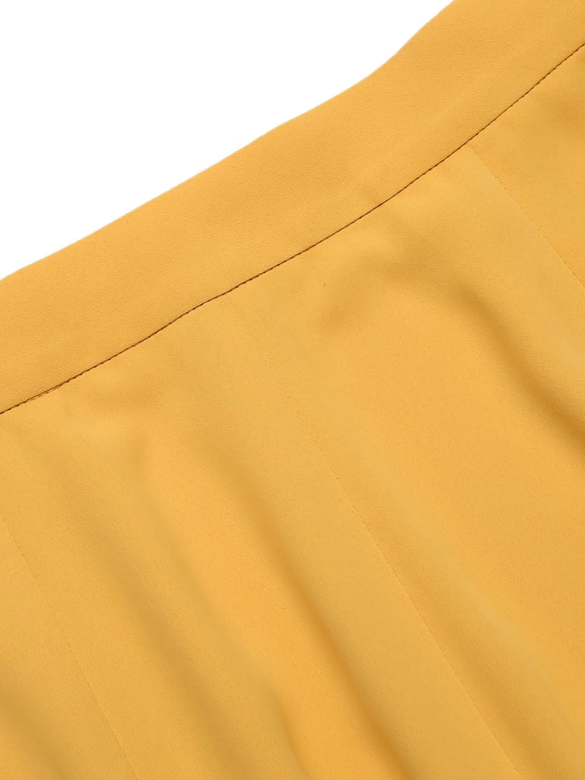 New Retro Stage 1950s Ruffled Pockets Shorts Yellow