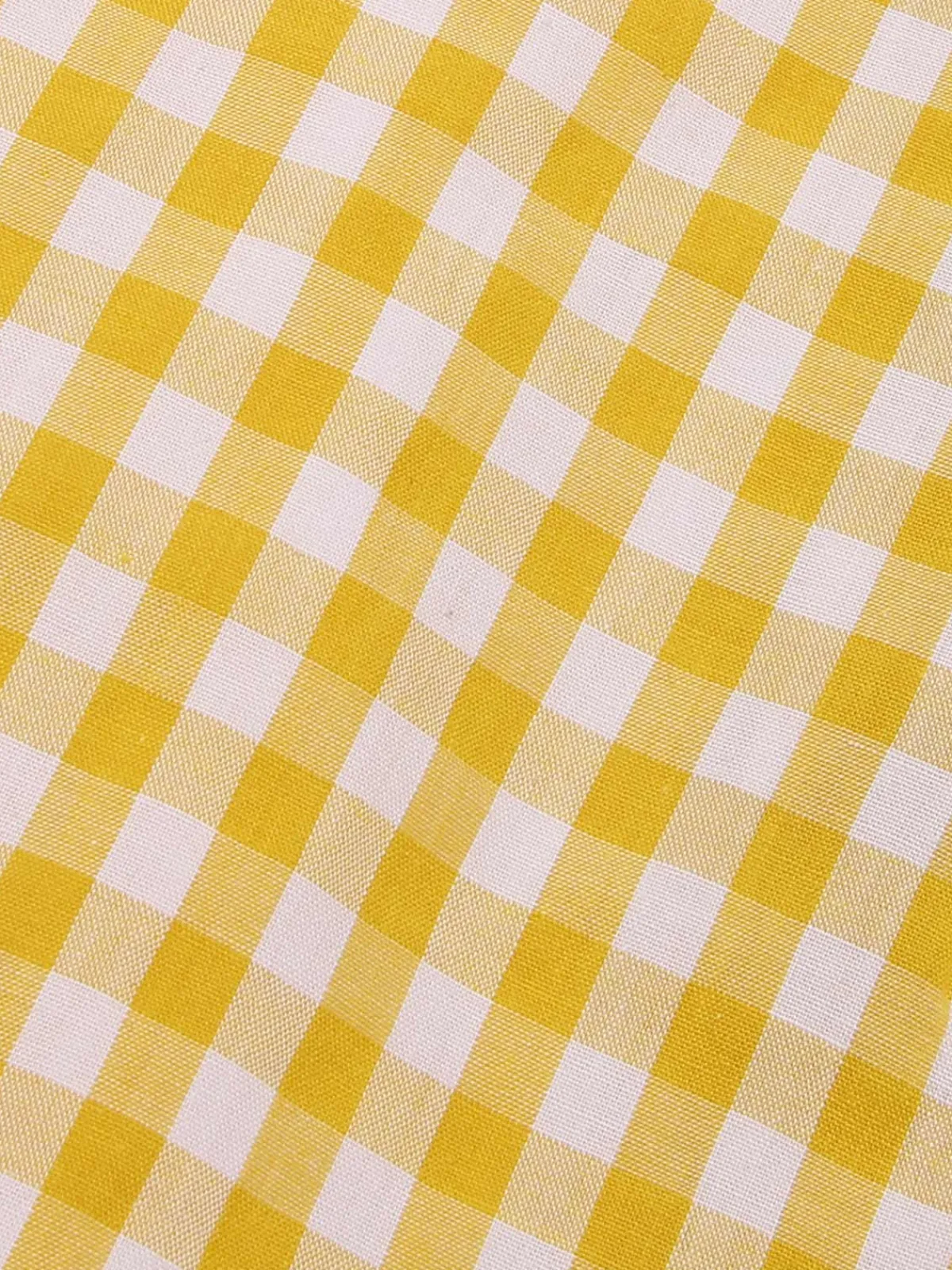 Outlet Retro Stage 1960s Ruffles Plaid Skirt Yellow
