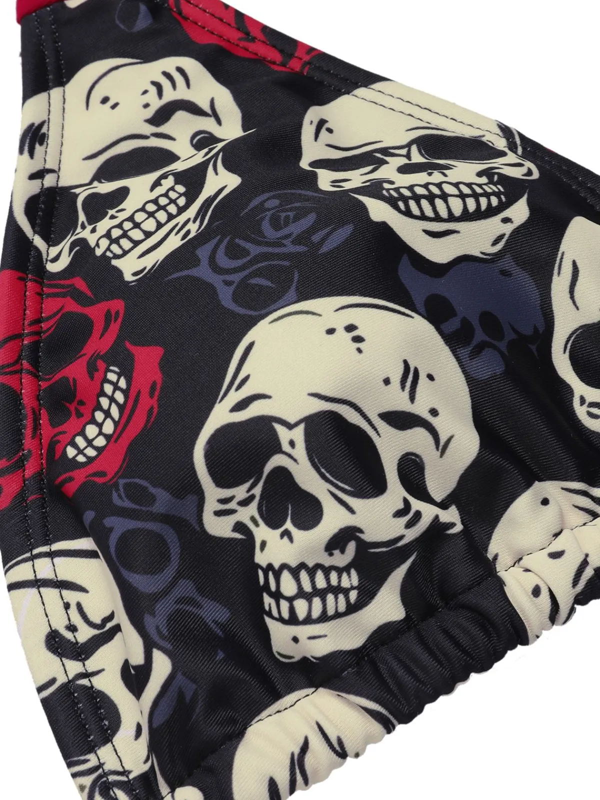 Discount Retro Stage Yellow 1950s Skull Halter Swimsuit