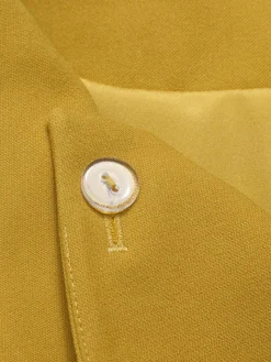 Fashion Retro Stage 1950s Solid Button Short Coat Yellow