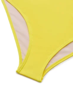 Outlet Retro Stage 1940s Solid Tummy Control Straps Swimsuit Yellow