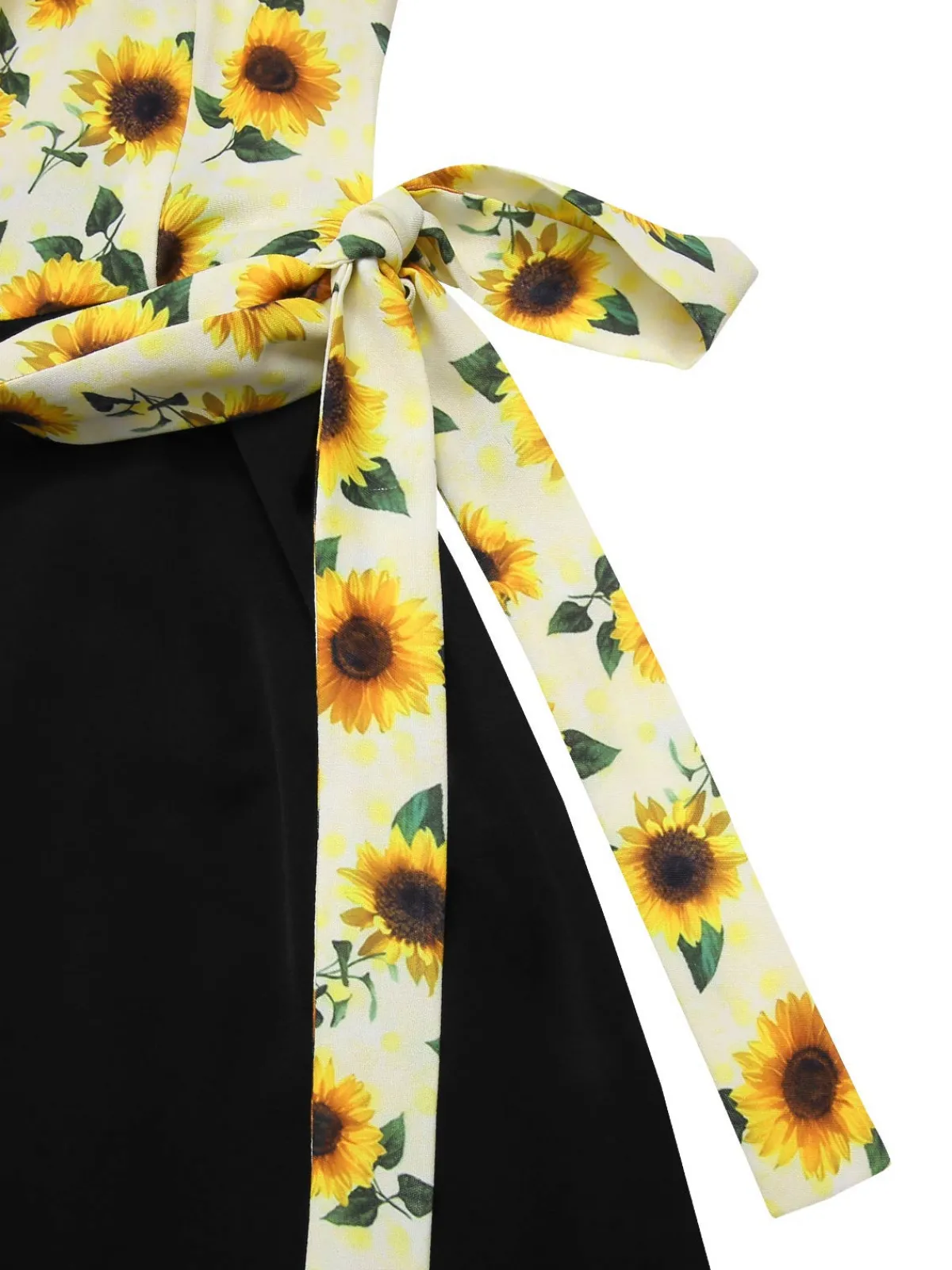 Best Retro Stage 1930s Sunflower Oblique Neck Jumpsuit Yellow
