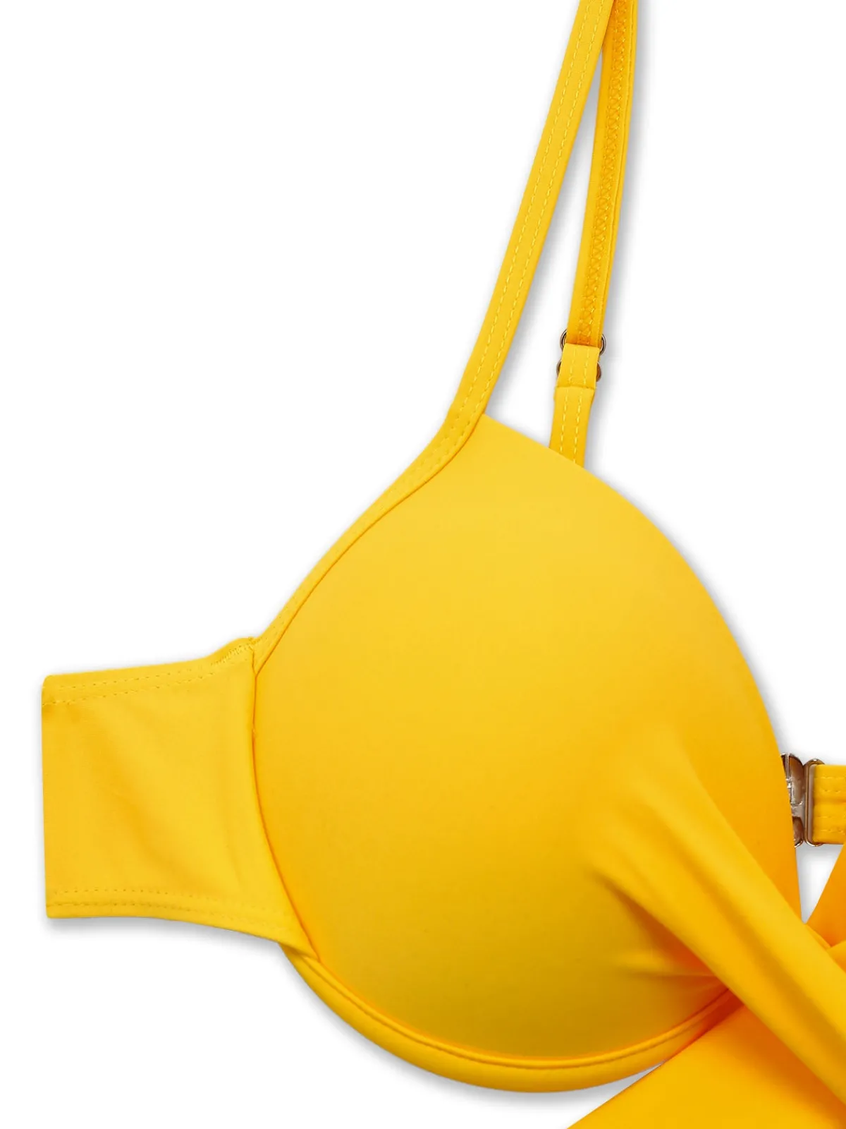 Sale Retro Stage 1950s Sunflower Tie Back Bikini Set Yellow